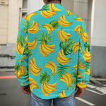 Tropical Banana Leaf Pattern Print Men's Shirt Jacket