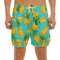 Tropical Banana Leaf Pattern Print Men's Split Running Shorts