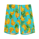 Tropical Banana Leaf Pattern Print Men's Sports Shorts