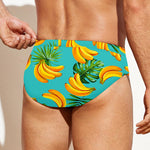 Tropical Banana Leaf Pattern Print Men's Swim Briefs