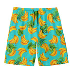 Tropical Banana Leaf Pattern Print Men's Swim Trunks