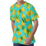 Tropical Banana Leaf Pattern Print Men's Velvet T-Shirt