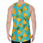 Tropical Banana Leaf Pattern Print Men's Velvet Tank Top