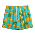 Tropical Banana Leaf Pattern Print Mesh Shorts