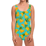 Tropical Banana Leaf Pattern Print One Piece Swimsuit
