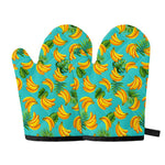 Tropical Banana Leaf Pattern Print Oven Mitts