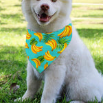 Tropical Banana Leaf Pattern Print Over The Collar Dog Bandana
