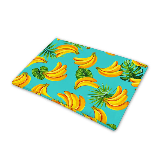 Tropical Banana Leaf Pattern Print Pet Cooling Mat Cover