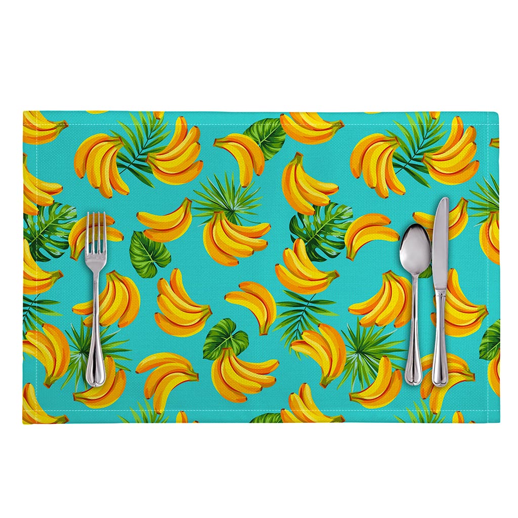 Tropical Banana Leaf Pattern Print Placemat