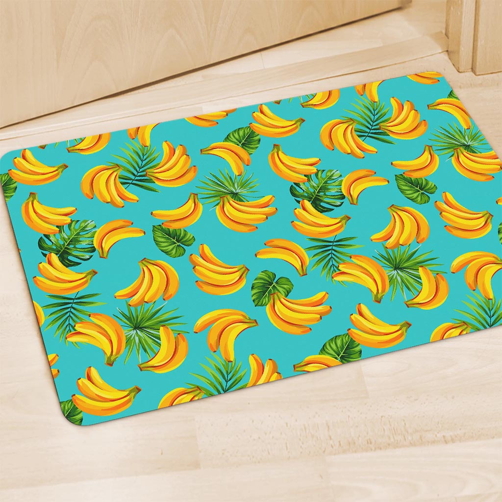 Tropical Banana Leaf Pattern Print Polyester Doormat