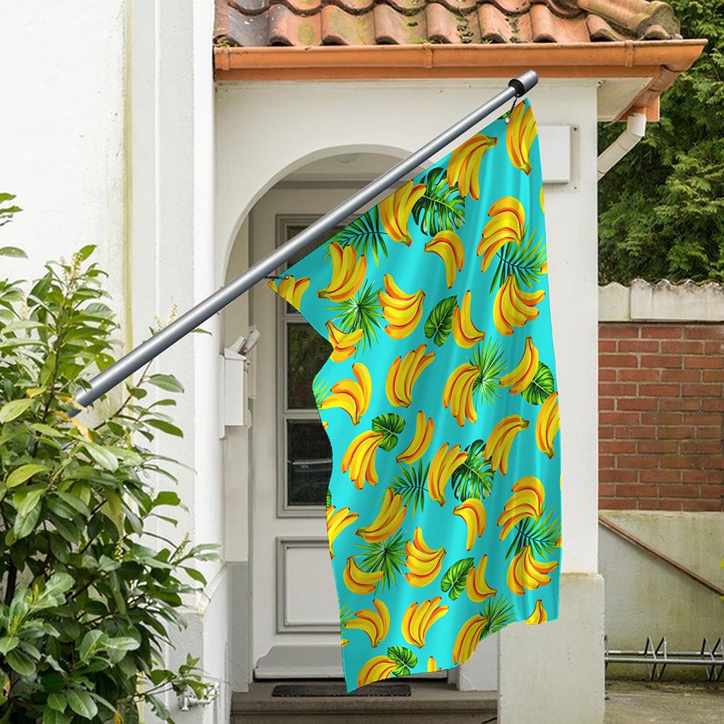 Tropical Banana Leaf Pattern Print Polyester Flag