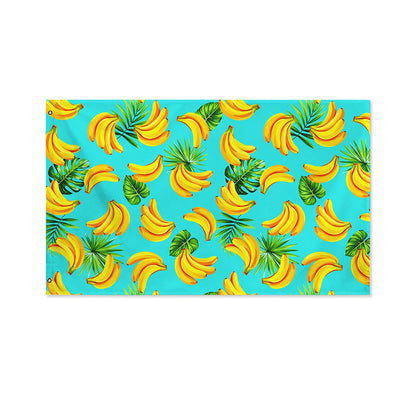 Tropical Banana Leaf Pattern Print Polyester Flag