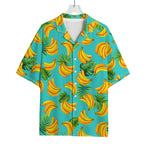 Tropical Banana Leaf Pattern Print Rayon Hawaiian Shirt