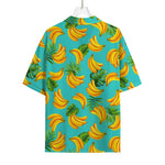 Tropical Banana Leaf Pattern Print Rayon Hawaiian Shirt