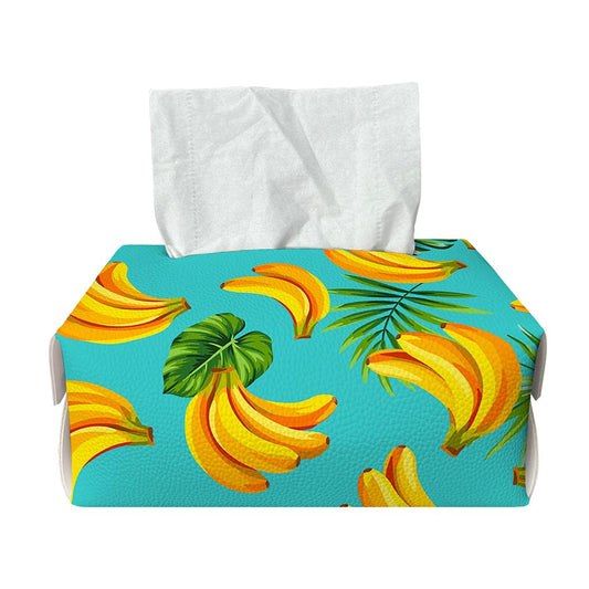 Tropical Banana Leaf Pattern Print Rectangle Tissue Box Cover