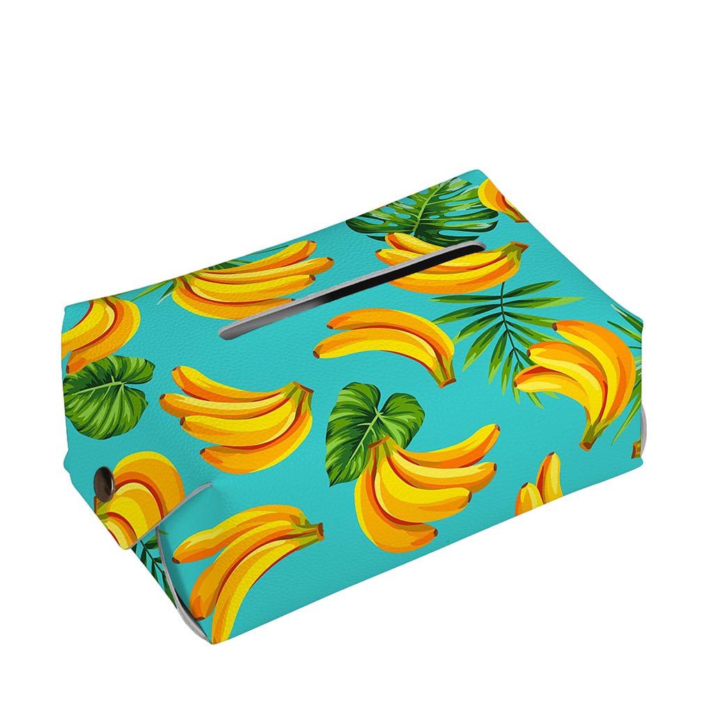 Tropical Banana Leaf Pattern Print Rectangle Tissue Box Cover
