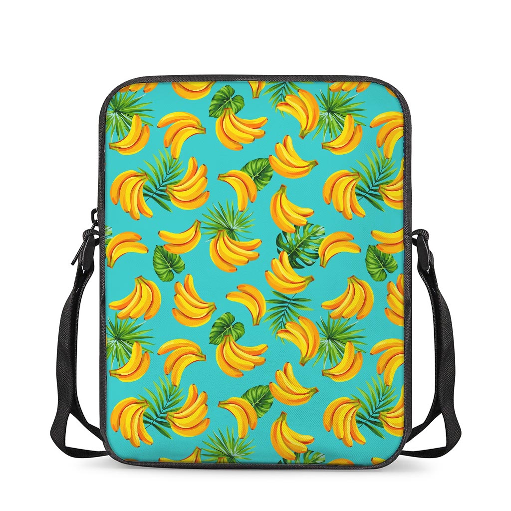 Tropical Banana Leaf Pattern Print Rectangular Crossbody Bag