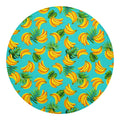 Tropical Banana Leaf Pattern Print Round Blanket