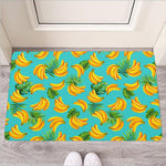 Tropical Banana Leaf Pattern Print Rubber Doormat
