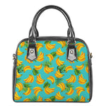 Tropical Banana Leaf Pattern Print Shoulder Handbag
