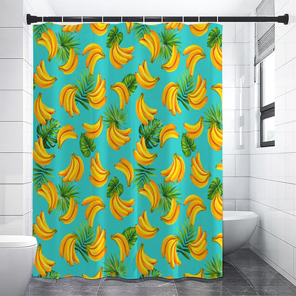 Tropical Banana Leaf Pattern Print Shower Curtain
