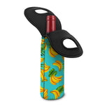 Tropical Banana Leaf Pattern Print Single Neoprene Wine Tote