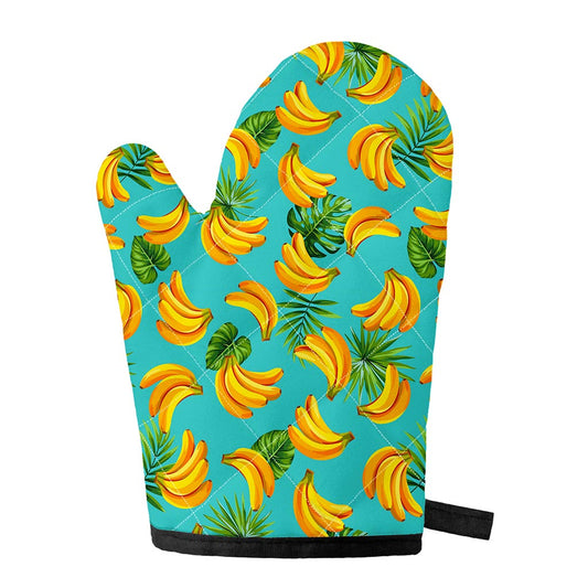 Tropical Banana Leaf Pattern Print Single Oven Mitt