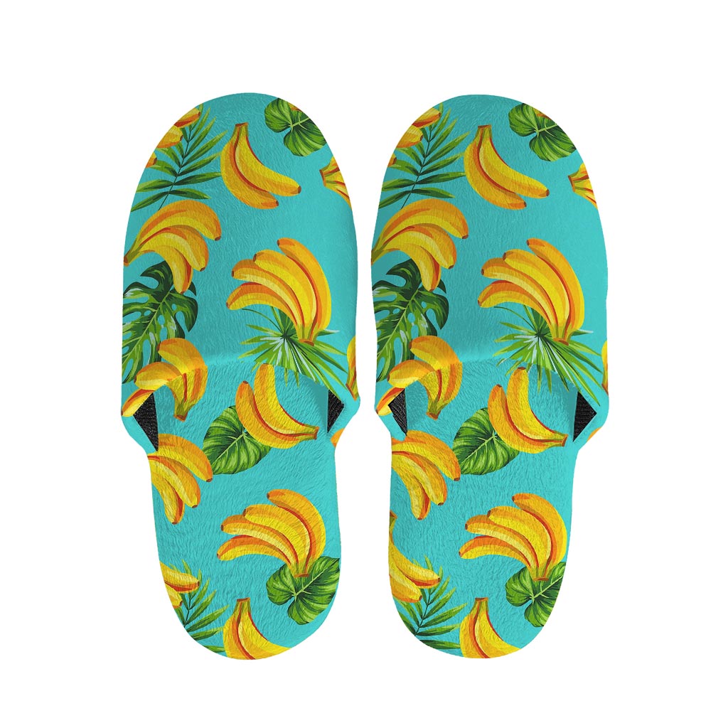 Tropical Banana Leaf Pattern Print Slippers