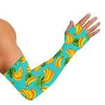 Tropical Banana Leaf Pattern Print Sun Protection Arm Sleeves