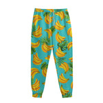Tropical Banana Leaf Pattern Print Sweatpants