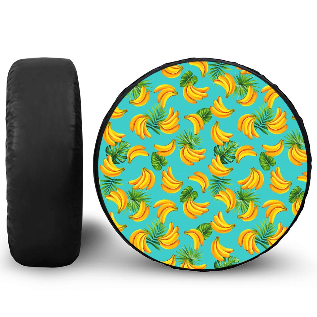 Tropical Banana Leaf Pattern Print Tire Cover