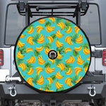Tropical Banana Leaf Pattern Print Tire Cover With Camera Hole