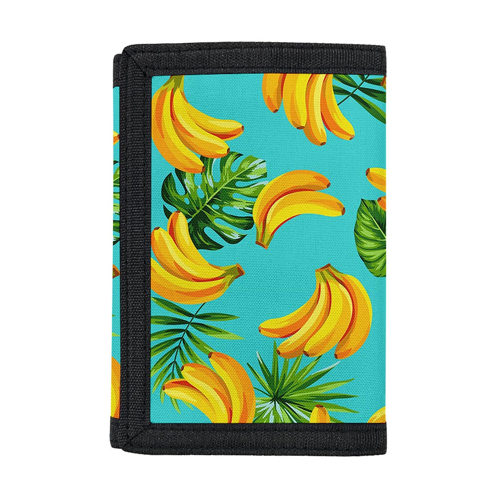 Tropical Banana Leaf Pattern Print Trifold Wallet