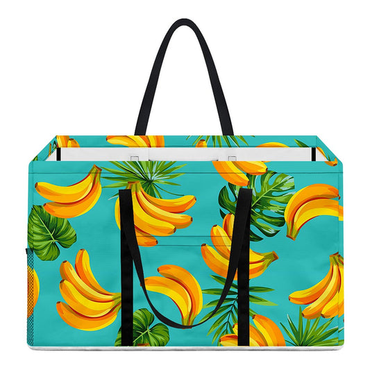 Tropical Banana Leaf Pattern Print Utility Tote Bag