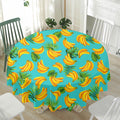 Tropical Banana Leaf Pattern Print Waterproof Round Tablecloth