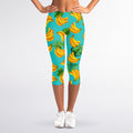 Tropical Banana Leaf Pattern Print Women's Capri Leggings