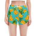 Tropical Banana Leaf Pattern Print Women's Split Running Shorts