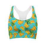 Tropical Banana Leaf Pattern Print Women's Sports Bra