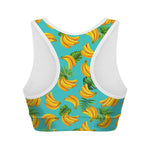 Tropical Banana Leaf Pattern Print Women's Sports Bra