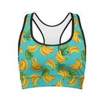 Tropical Banana Leaf Pattern Print Women's Sports Bra