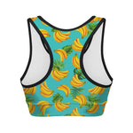 Tropical Banana Leaf Pattern Print Women's Sports Bra