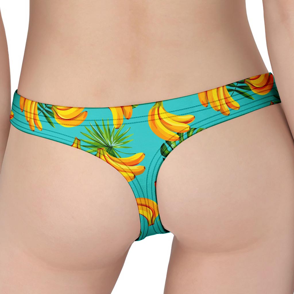 Tropical Banana Leaf Pattern Print Women's Thong