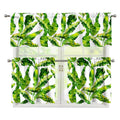 Tropical Banana Leaves Pattern Print 3 Piece Kitchen Curtains