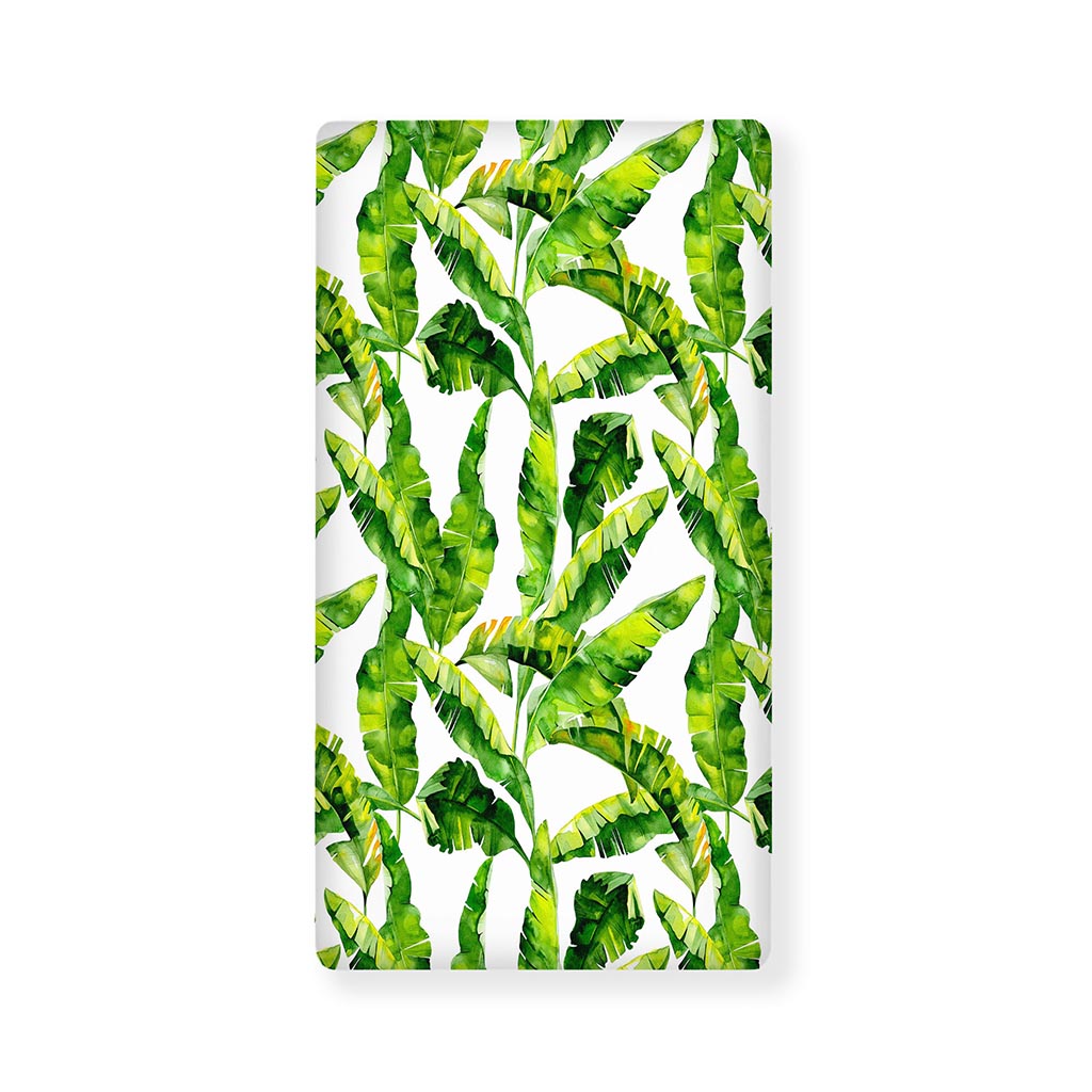 Tropical Banana Leaves Pattern Print Baby Crib Sheet