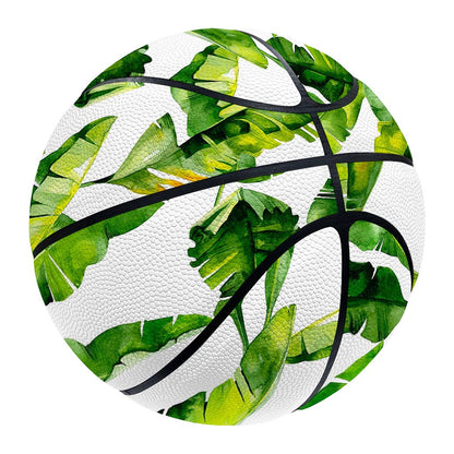 Tropical Banana Leaves Pattern Print Basketball