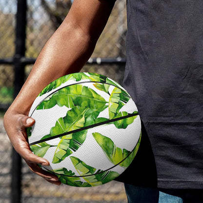 Tropical Banana Leaves Pattern Print Basketball