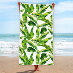 Tropical Banana Leaves Pattern Print Beach Towel