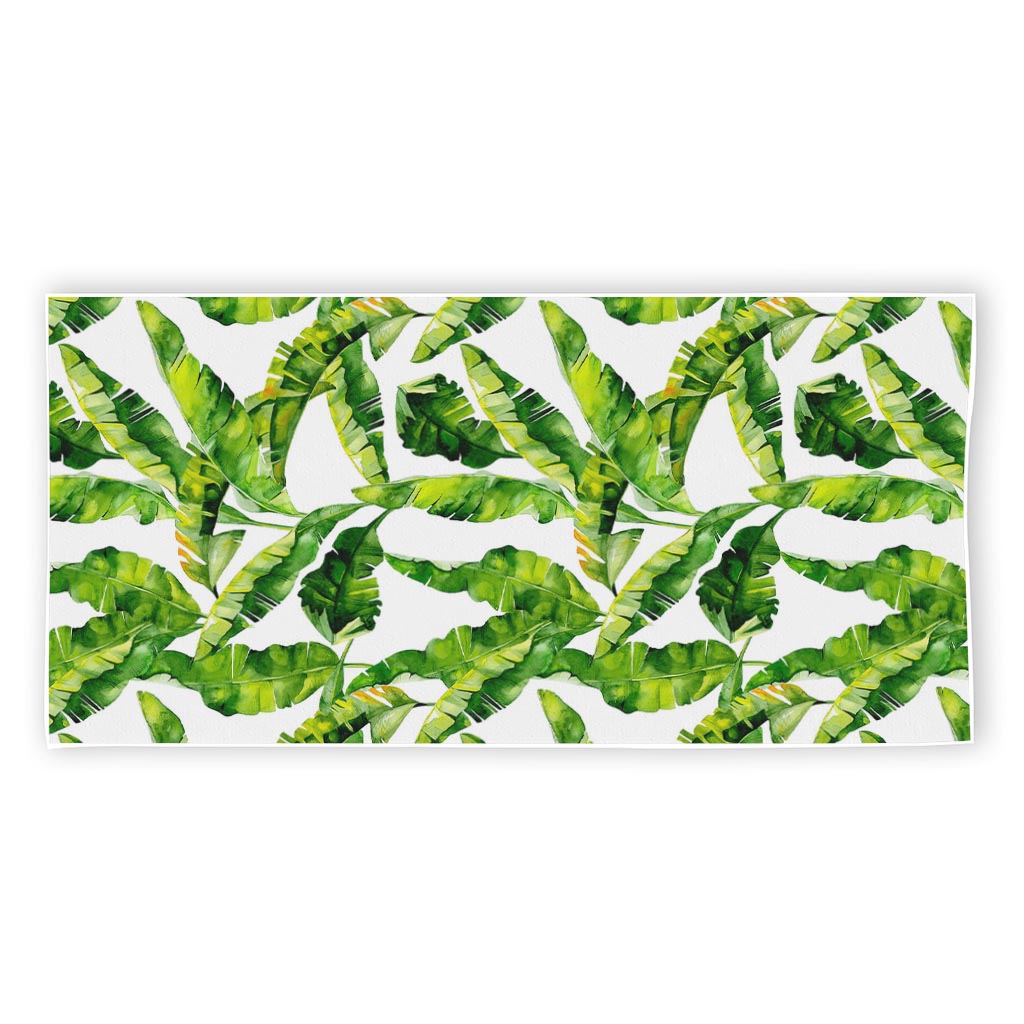Tropical Banana Leaves Pattern Print Beach Towel
