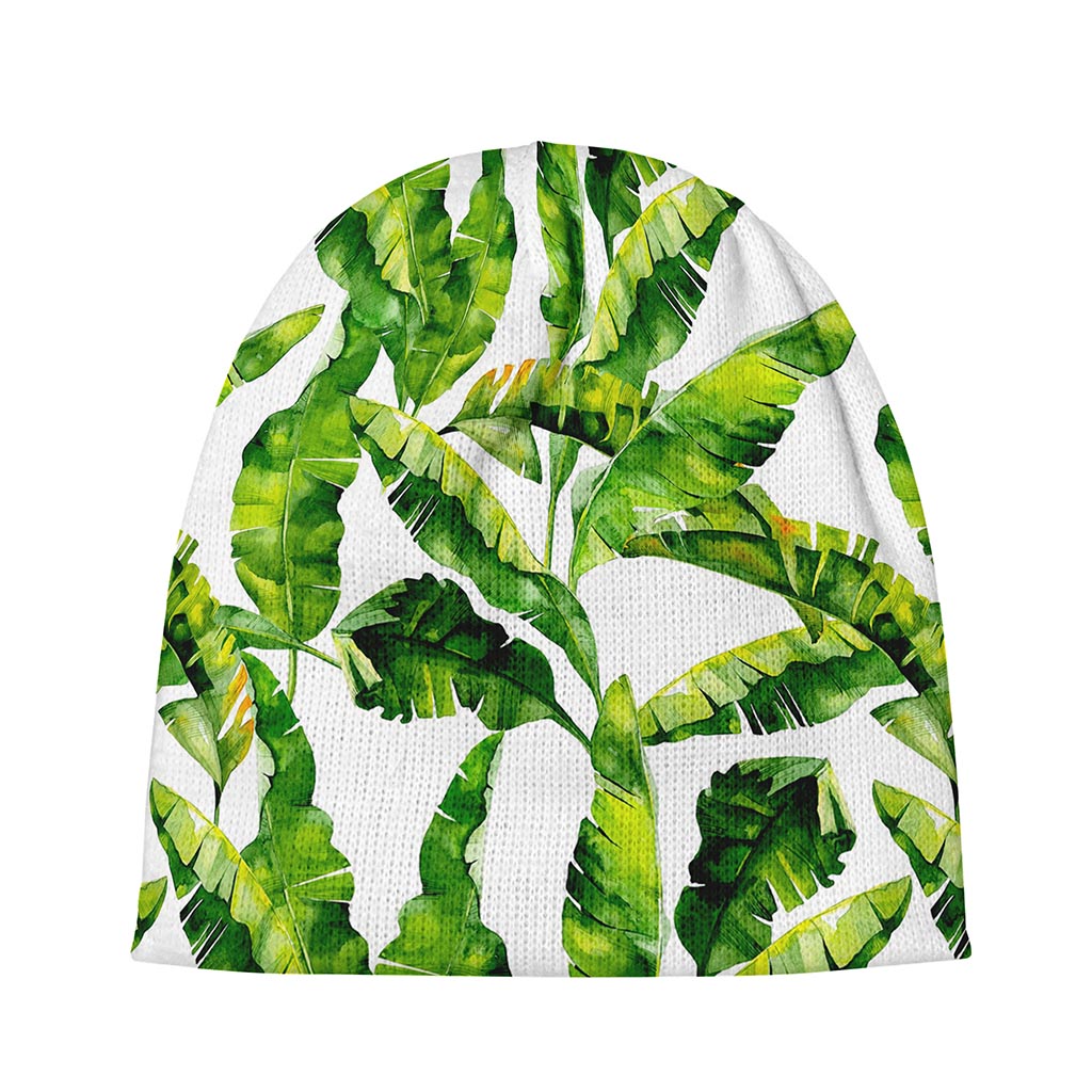Tropical Banana Leaves Pattern Print Beanie