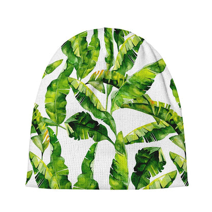 Tropical Banana Leaves Pattern Print Beanie